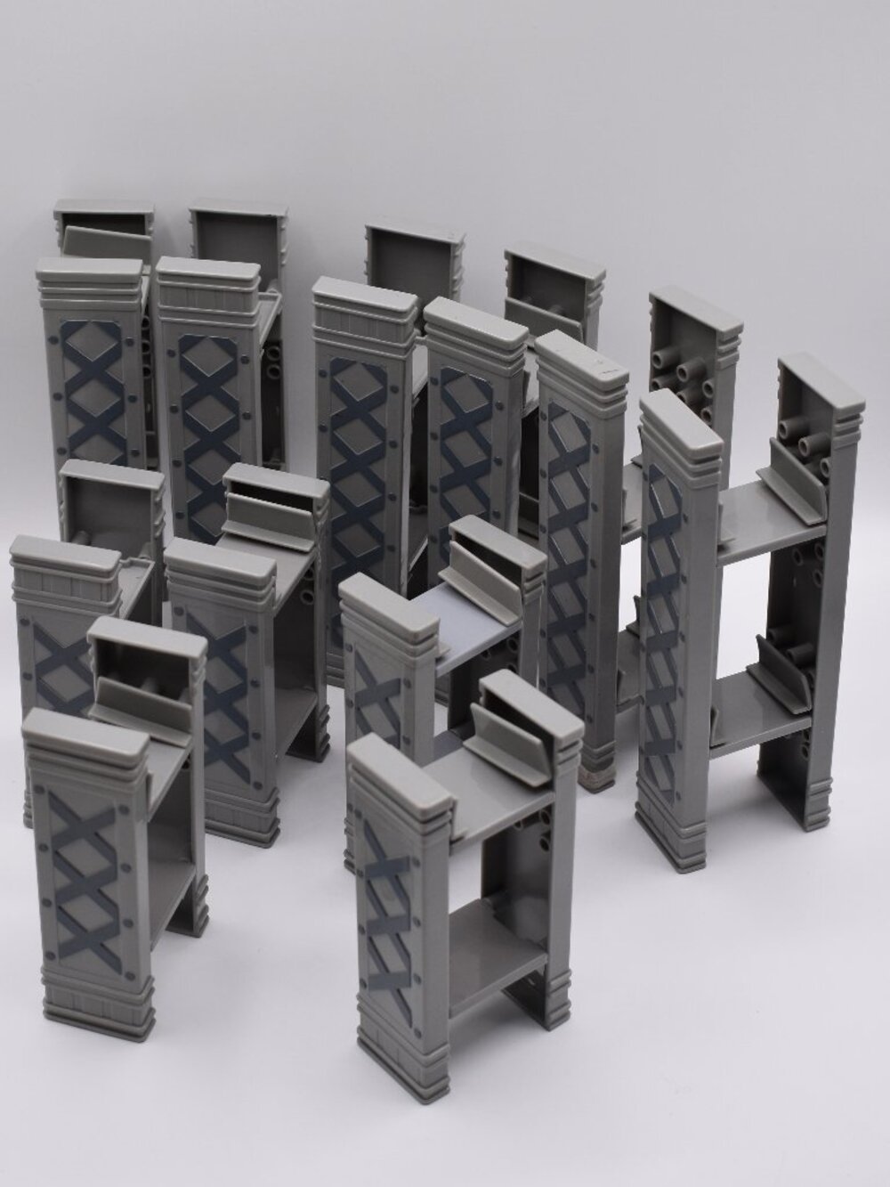 Imaginarium Train Track Supports Risers Gray Plastic Wood Brio Thomas Lot x 11